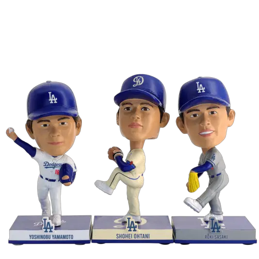 Dodgers’ Shohei Ohtani, Yoshinobu Yamamoto, Roki Sasaki Bobblehead Set Released